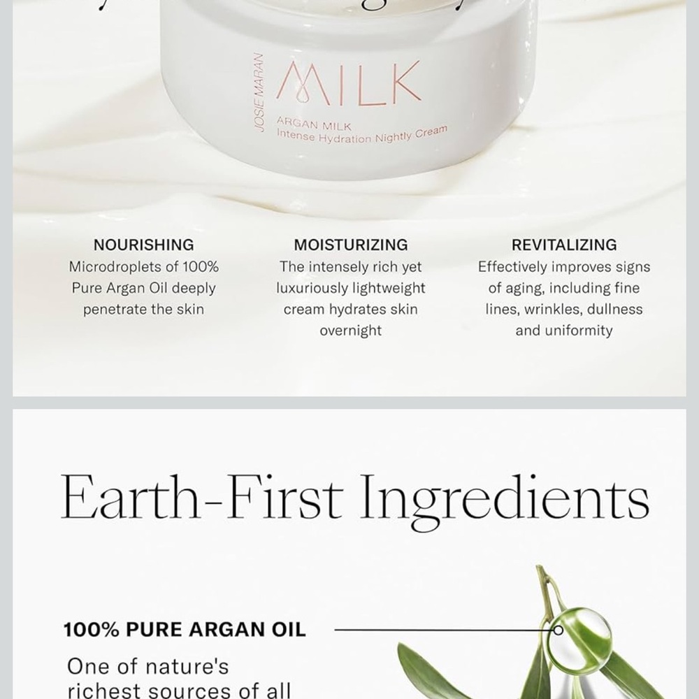 Josie Maran Argan Milk Intense Hydration Cream - Picture 2 of 4
